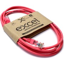 Excel Cat 5e U/UTP Blade Booted Patch Lead LSOH 2m Pink