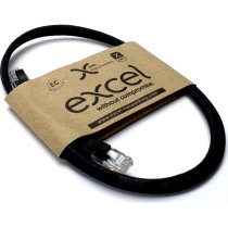 EXCEL Cat 6 1M Booted Patch Lead Black LSOH