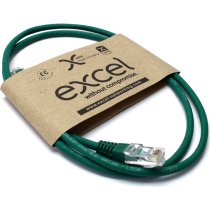 EXCEL Cat 6 1M Booted Patch Lead Green LSOH