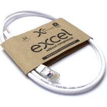 EXCEL Cat 6 1M Booted Patch Lead White LSOH