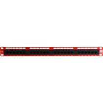 Excel Cat5e 24 Port Unscreened Patch Panel 1U - Red