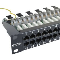 Excel Voice 50 Port 3-Pair RJ45 Patch Panel 1U Black