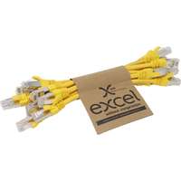 Excel Cat5e UTP Blade Booted Patch Lead LSOH 0.3m Yellow Pack 10