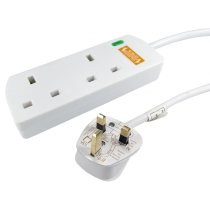 NEWlink 2m Surge Protected UK Power Extension - 2 Ports