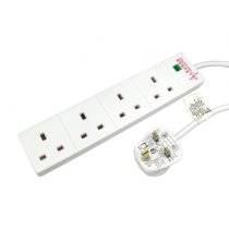 NEWlink 2m Surge Protected UK Power Extension - 4 Ports