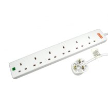 NEWlink 2m Surge Protected UK Power Extension - 6 Ports