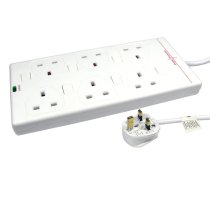 NEWlink 2m Individually Switched UK Power Extension - 6 Ports
