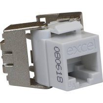 Excel Cat6A UTP Unscreened Low Profile Keystone Jack Toolless - White (Box 24)