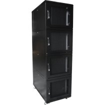 Environ CL600 42U Co-Location Rack 600x1000mm (4 Compartments) Vented (F) Vented (R) B/Panels R/Central-Mgmt Black - FLAT PACKED