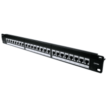 24 Port STP Cat6A Patch Panel - In-line coupler