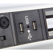 Excel Desktop Power Distribution Unit - 2x UK Sockets 2x USB power 4x 6C Aperture