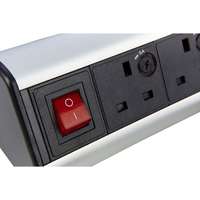 Excel Desktop Power Distribution Unit - 2x UK Sockets 2x USB power 4x 6C Aperture