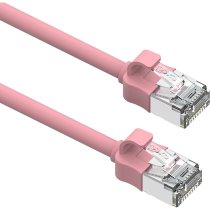 Excel Cat6A Mini Patch Lead 28AWG LSOH Blade Booted 1m Pink