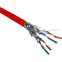 Excel Solid Cat6A Cable S/FTP LSOH CPR Euroclass B2ca 500 m Reel red