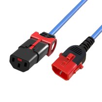 1m C14 - C13 Dual Lock Blue Power Lead