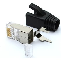 Excel Cat6A STP Fast Crimp Termination Plug and Boots RJ45 (100-Pack)