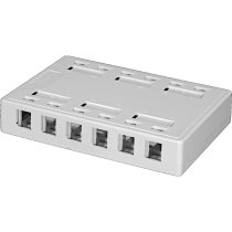 Excel 12 Port Keystone Surface Mount Box Signal White