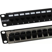 Excel Cat5e 24 Port Unscreened Through Coupler Patch Panel 1U - Black
