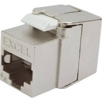 Excel Cat6A FTP Screened Low Profile Keystone Jack Toolless - Silver